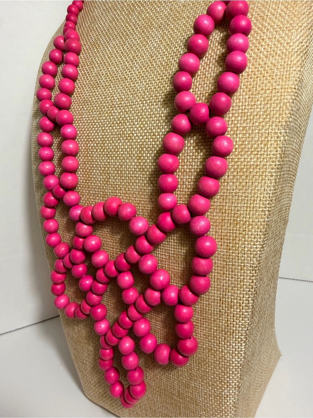 Bold Pink Beaded Necklace - Picture 6 of 7